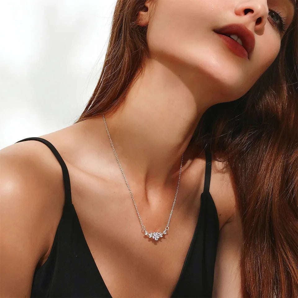 🌸 ZAKOL Zircon Flower Pendant Necklace