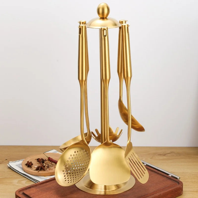 Gold Stainless Steel Kitchen Utensils
