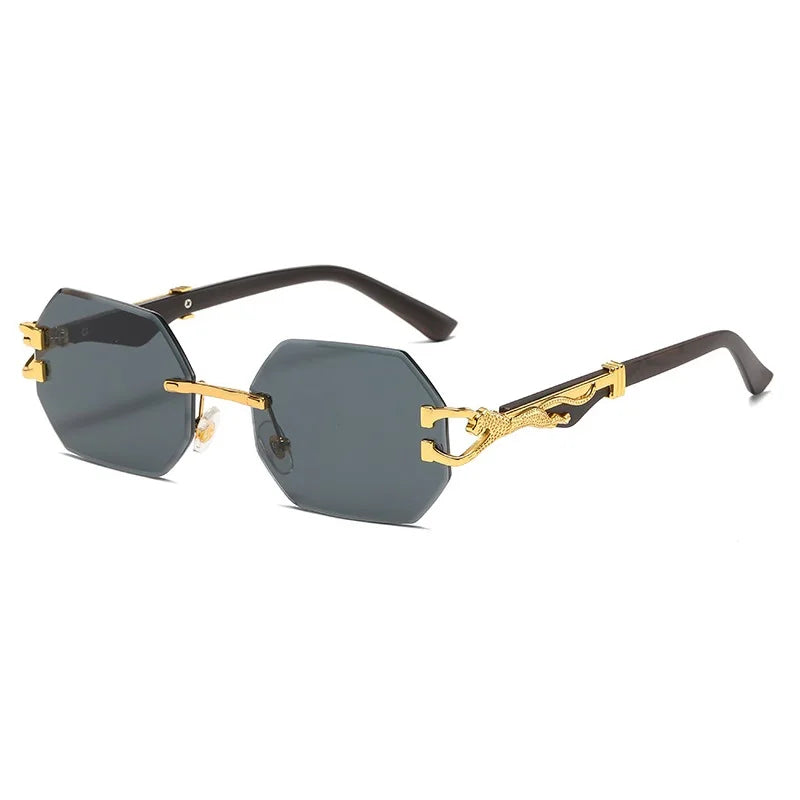 Hexagon Rimless Sunglasses