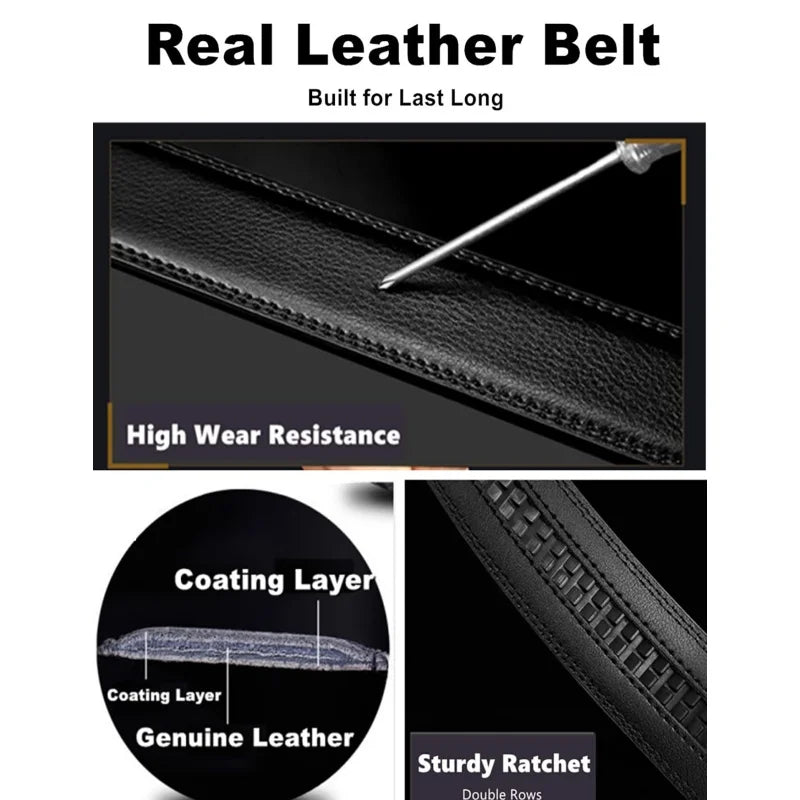 Men's Business Leather Ratchet Belt