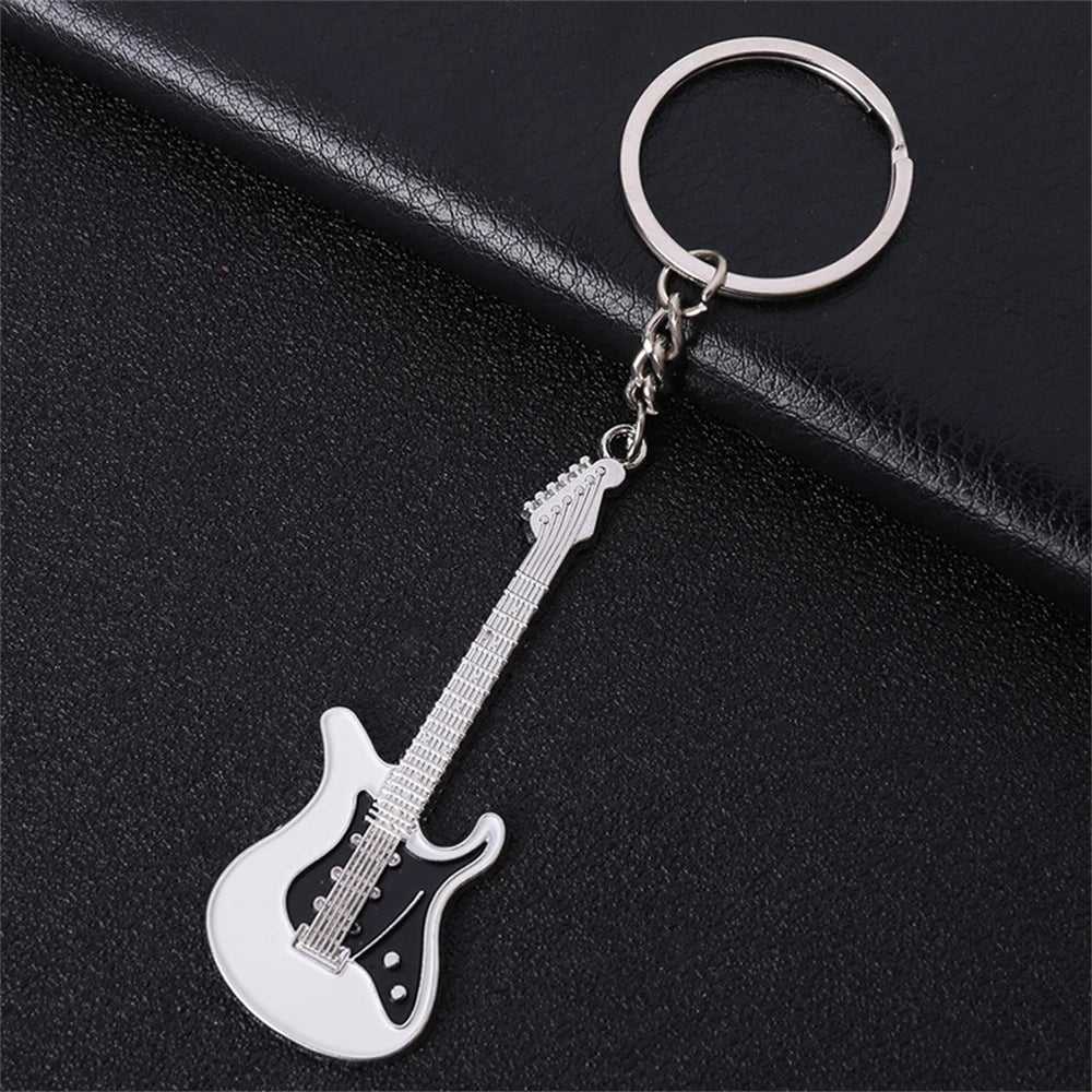 Rhinestone Mini Guitar Keychain
