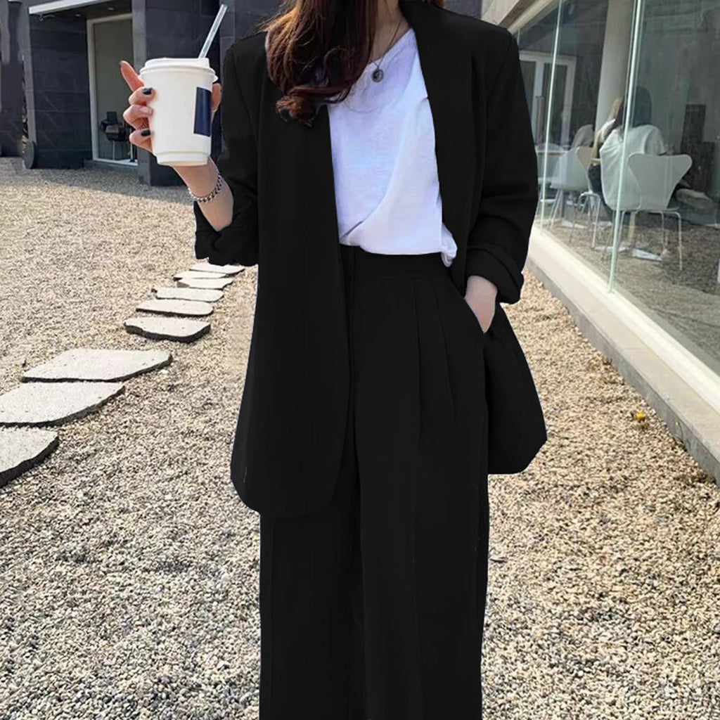 Women's Business Suit – Jacket & Wide-Leg Pants