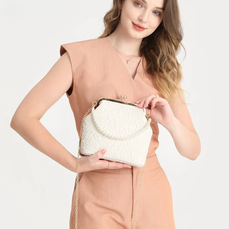 Pearl Chain Crossbody Phone Bag