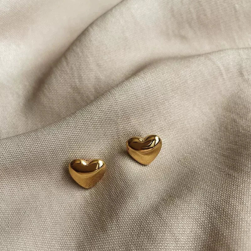 Tiny Metal Charm Stud Earrings
