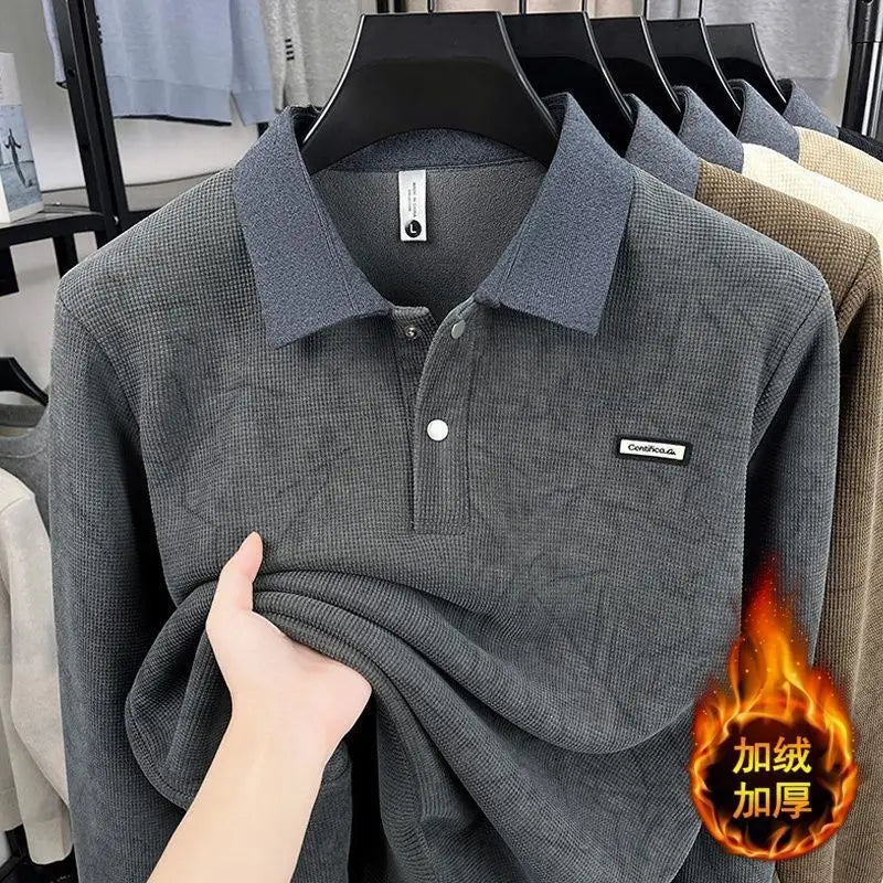 Men's Fleece Long Sleeve Polo