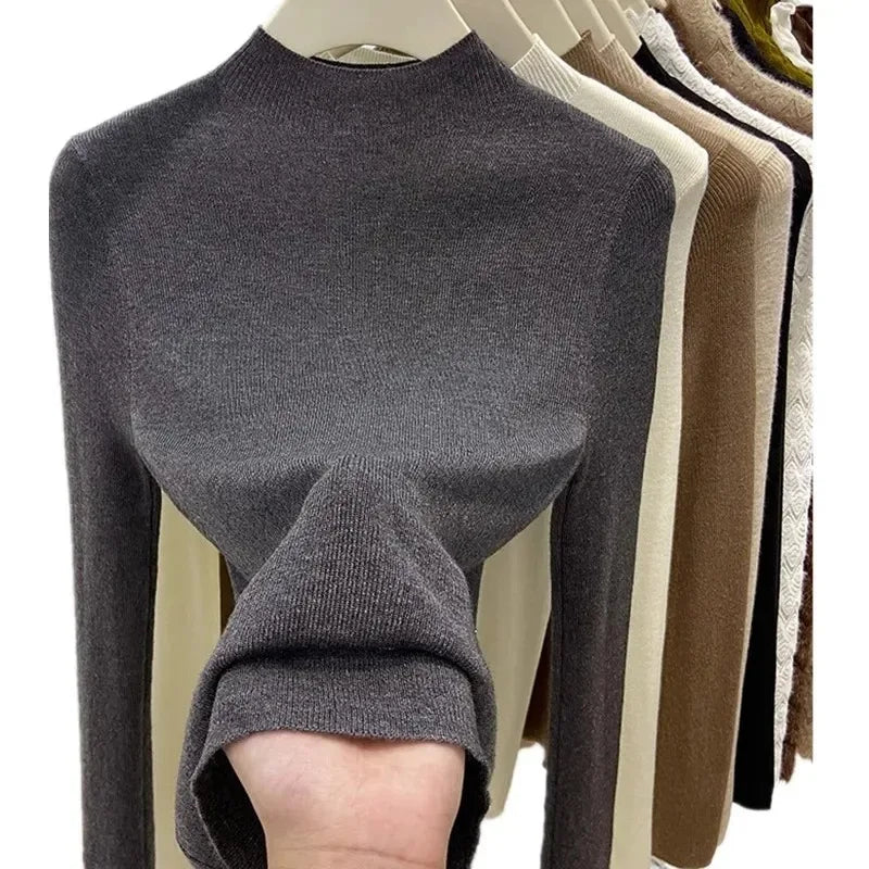 Slim Fit Turtleneck Knit Sweater