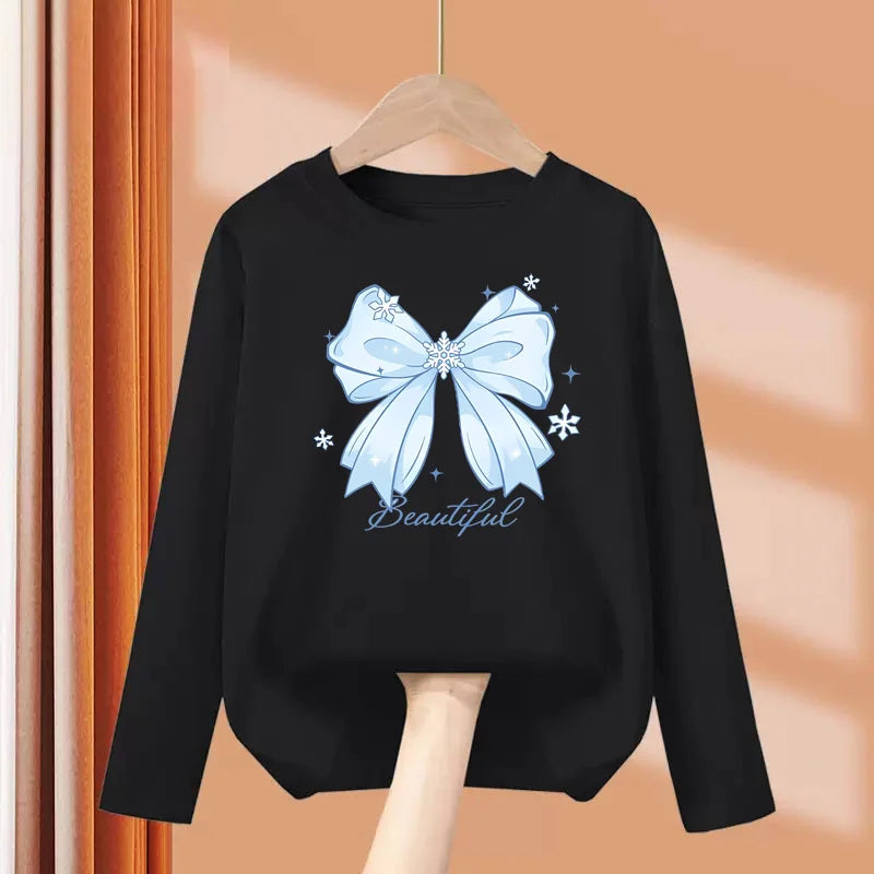 Girls Bow Long Sleeve T-Shirt