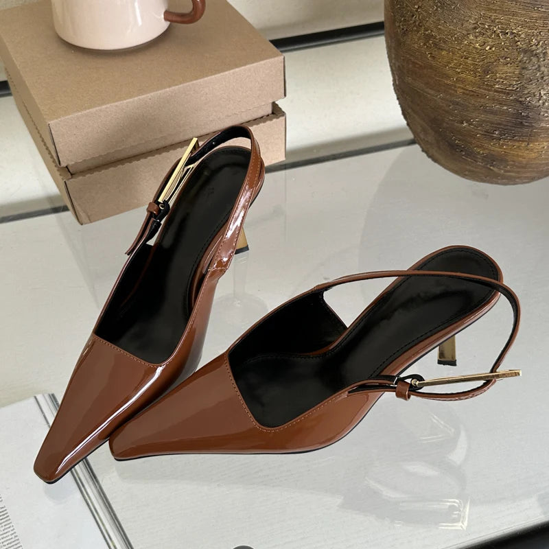 Women's Pointed-Toe Strap Slingback Pumps
