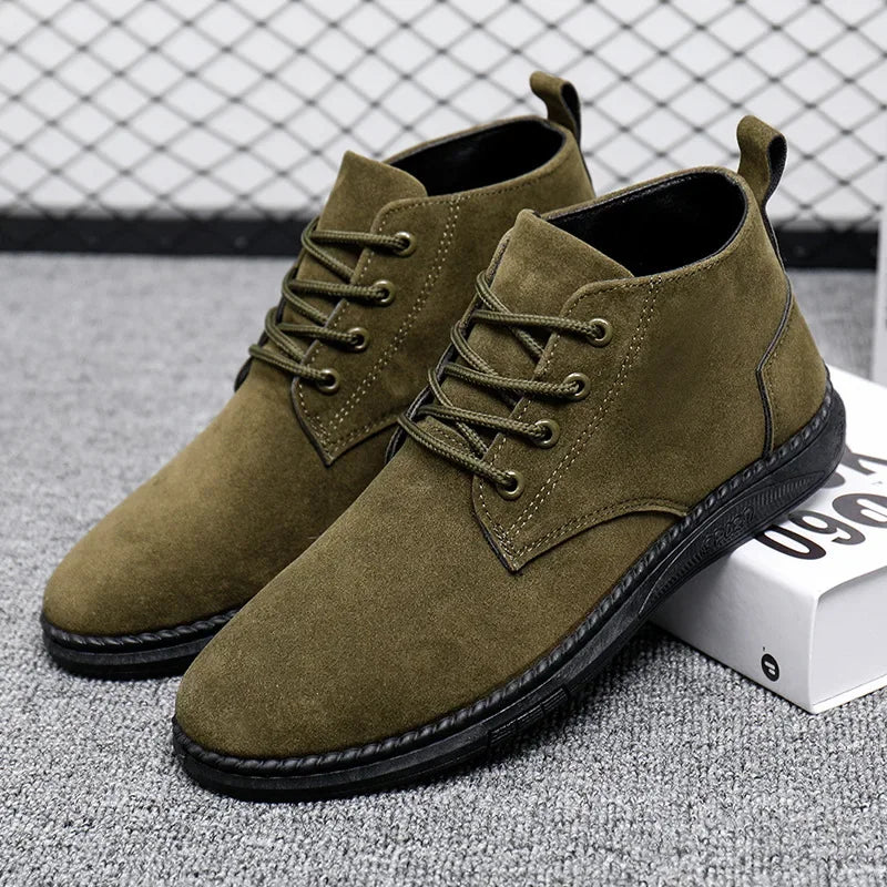 Men's Suede Lace-Up Chelsea Boots