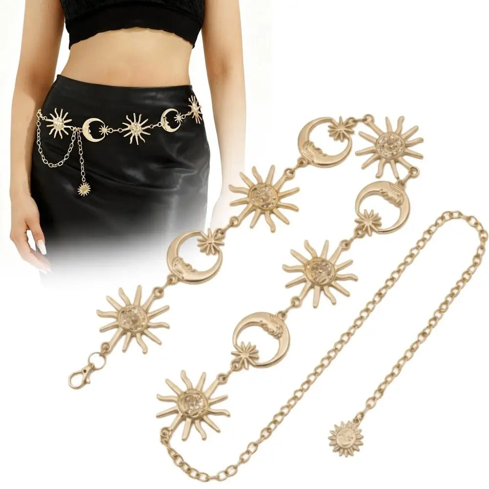 Sun, Moon & Star Waist Chain Belt