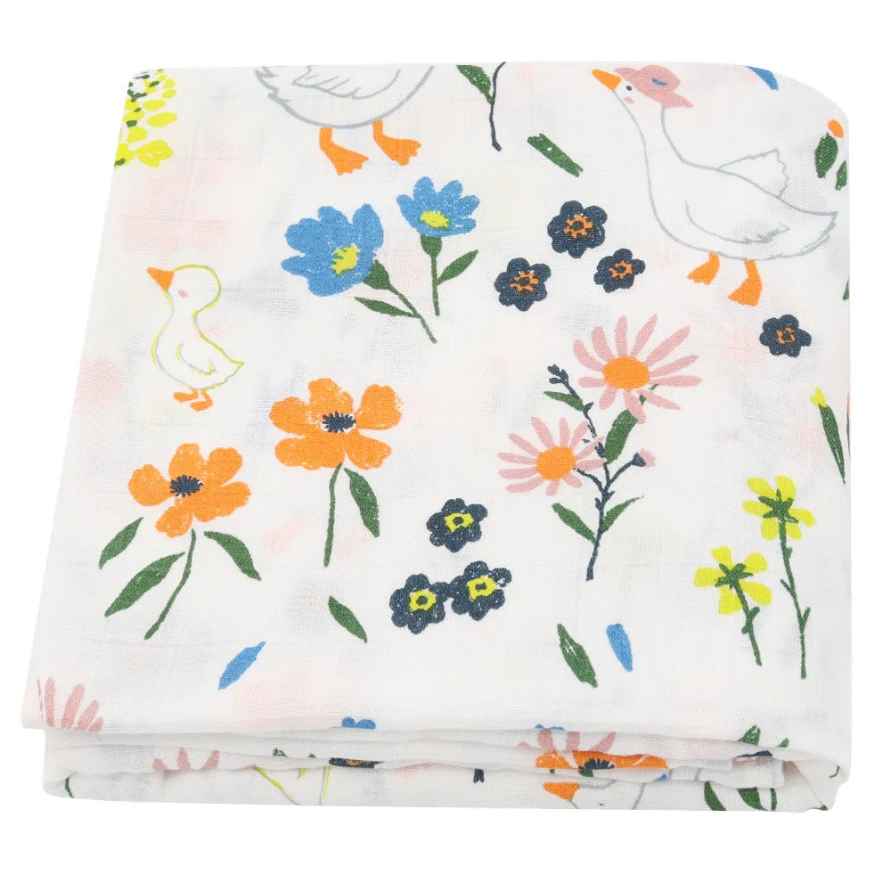 Bamboo Muslin Baby Swaddle Blanket 120cm