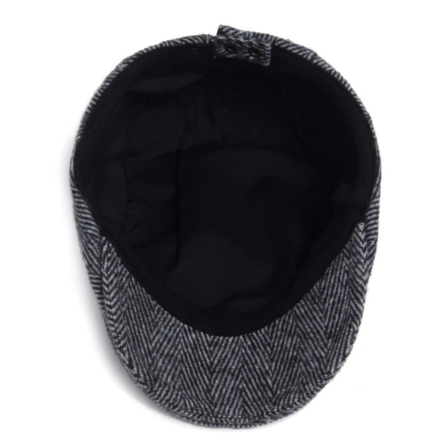 Herringbone Newsboy Beret Cap