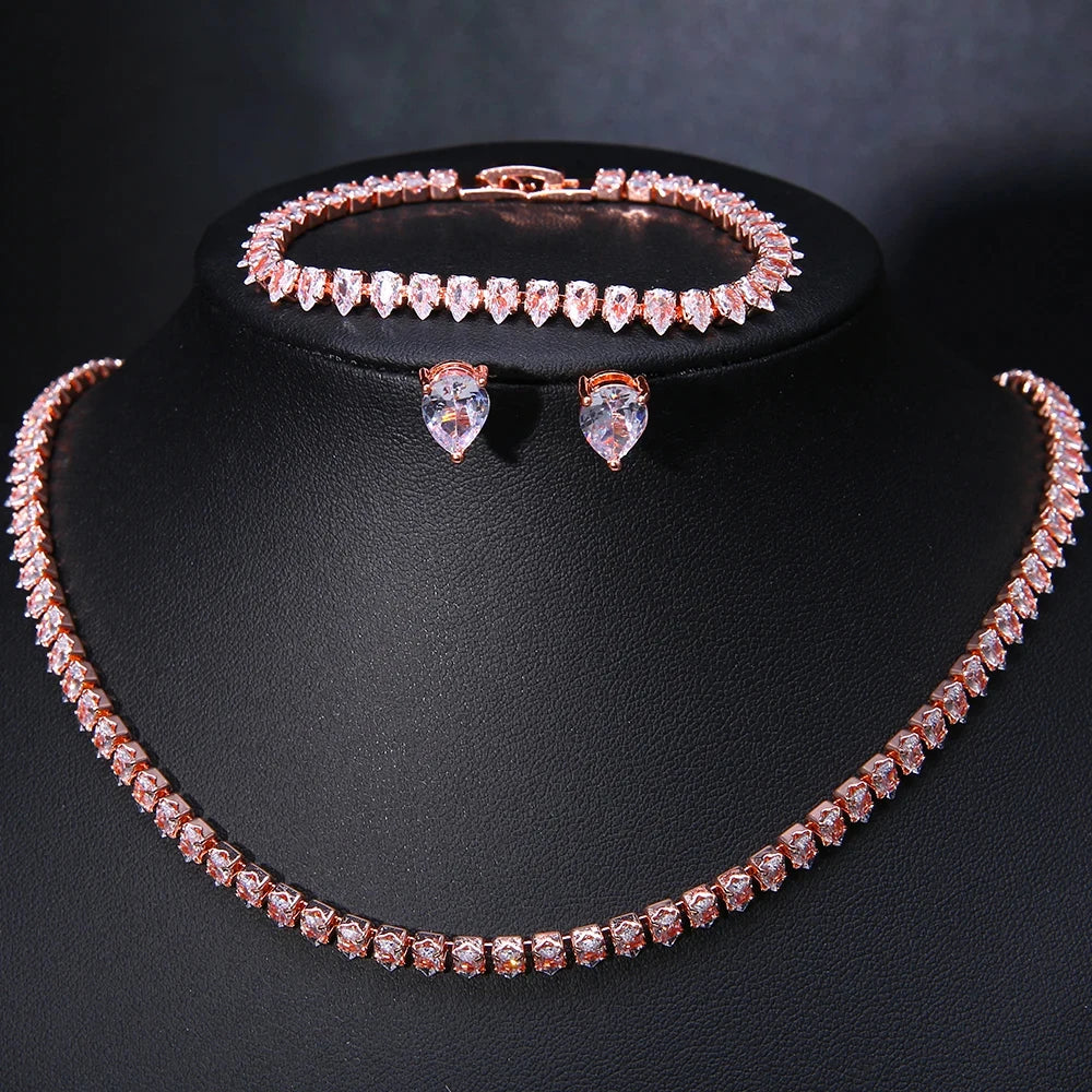 💎 ZAKOL Zircon Bridal Necklace Earrings Set