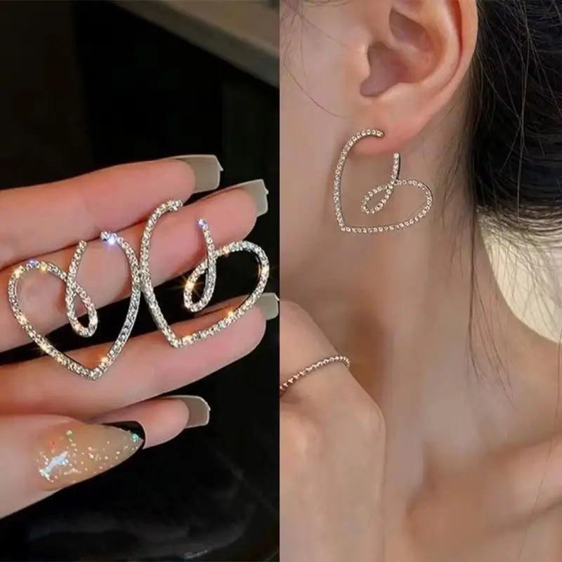 Heart Pearl Stud Earrings