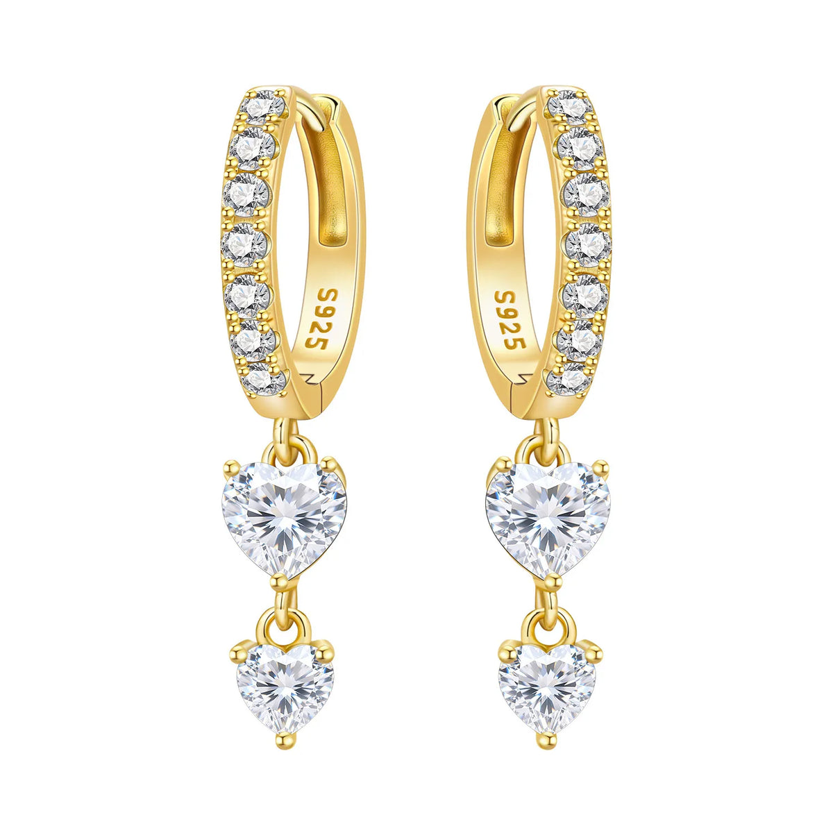 925 Silver 18K Gold Water Drop Earrings