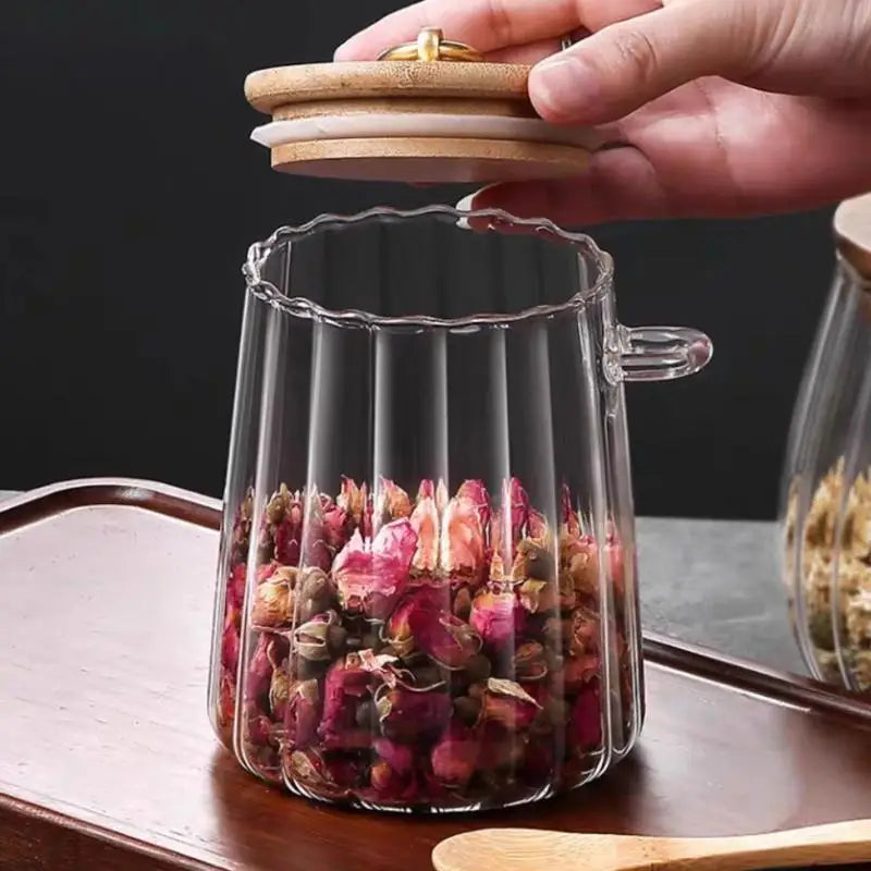 Airtight Glass Food Storage Jar with Spoon