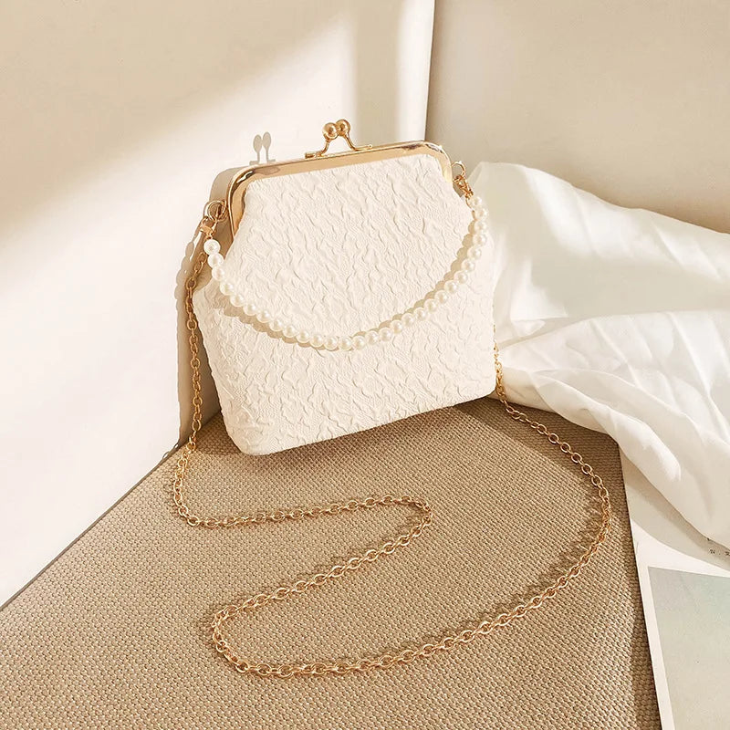 Pearl Chain Crossbody Phone Bag