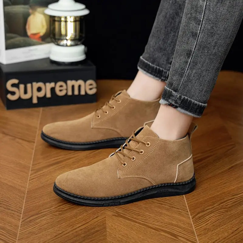Men's Suede Lace-Up Chelsea Boots