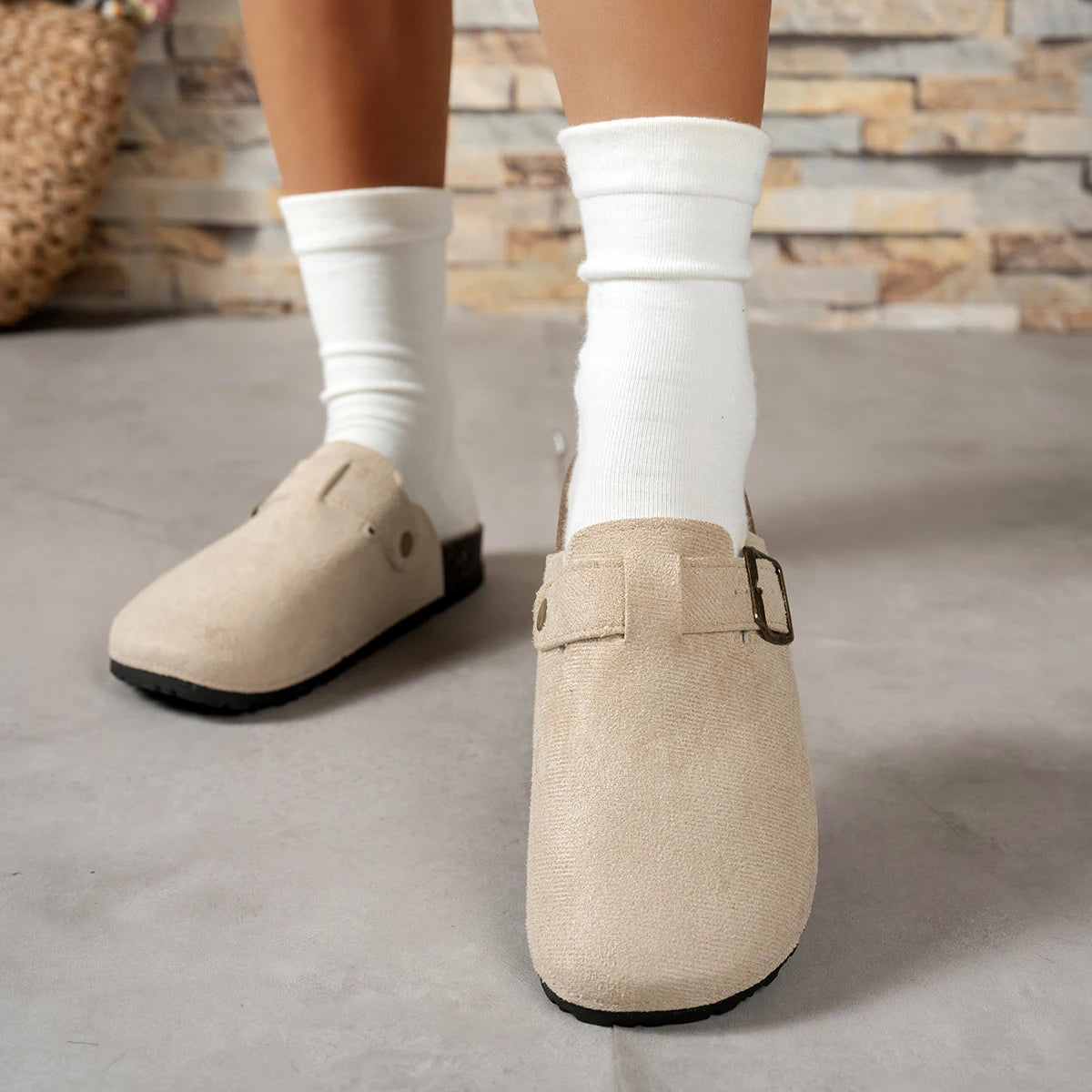 Women's Thick-Soled Buckle Slippers