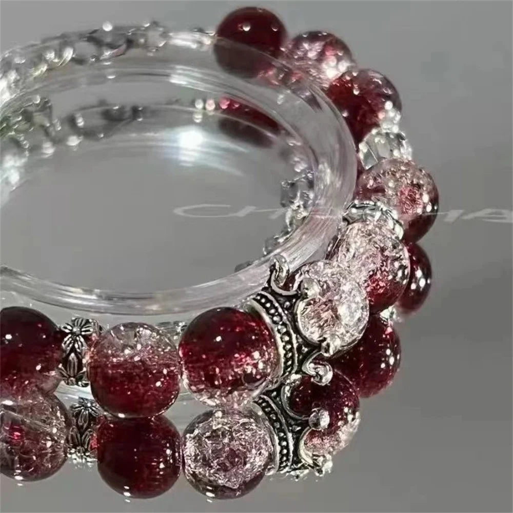 Red Crystal Wings Bead Bracelet