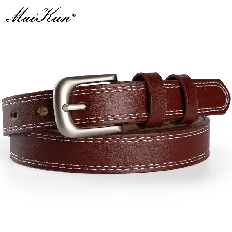Women's Candy Color Leather Belt