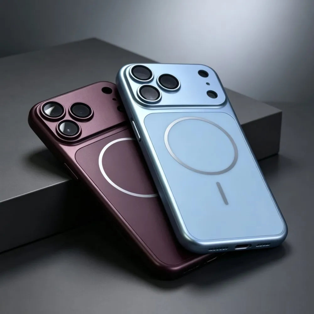 🔘 Metal Color Magnetic Charge Case
