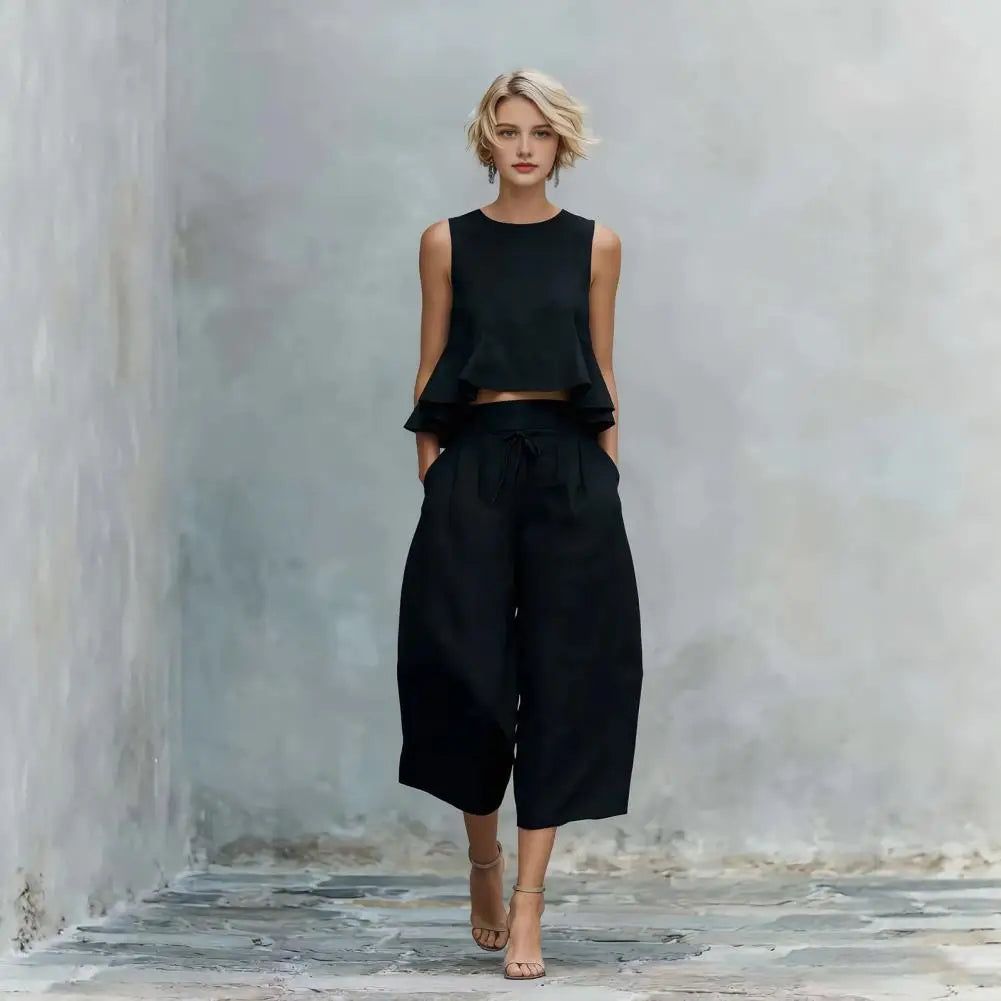 Plus Size Tank & Wide-Leg Pants Set
