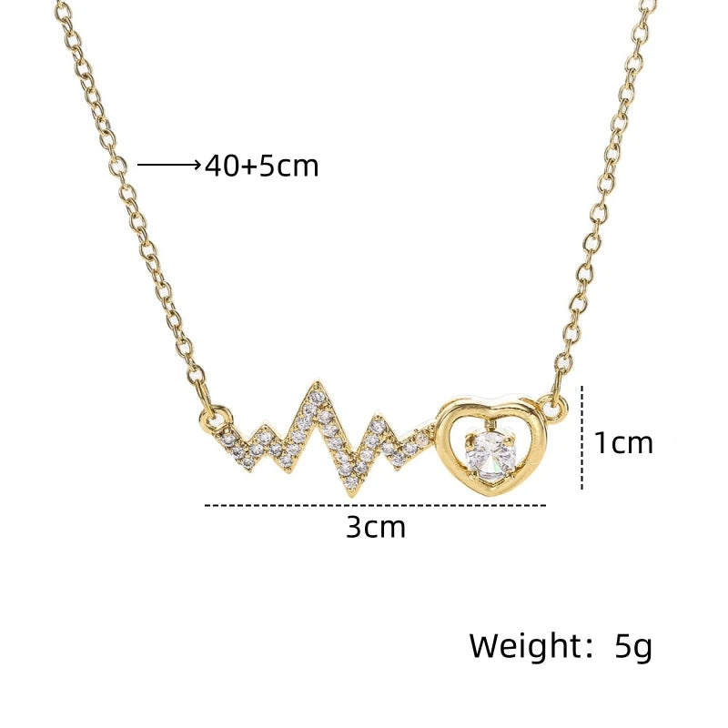 ⚡ Heart Electrocardiogram Pendant Necklace