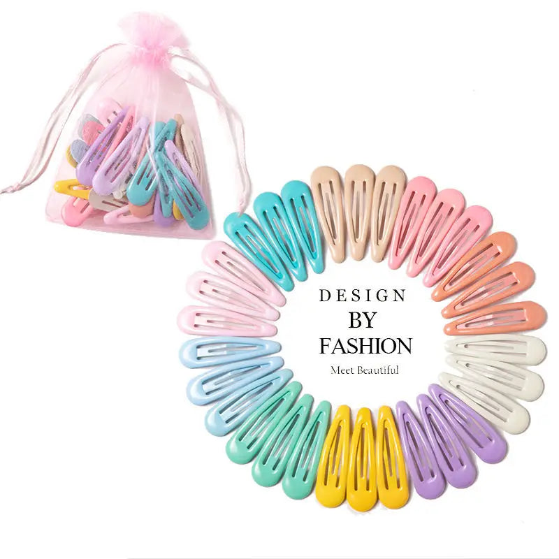 Girls Candy Color Hair Clips Set