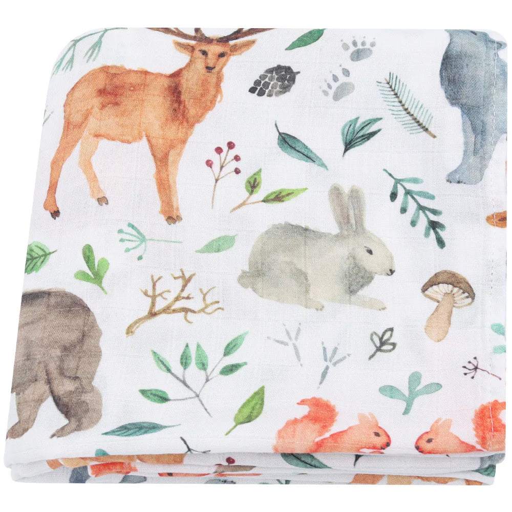 Bamboo Muslin Baby Swaddle Blanket 120cm