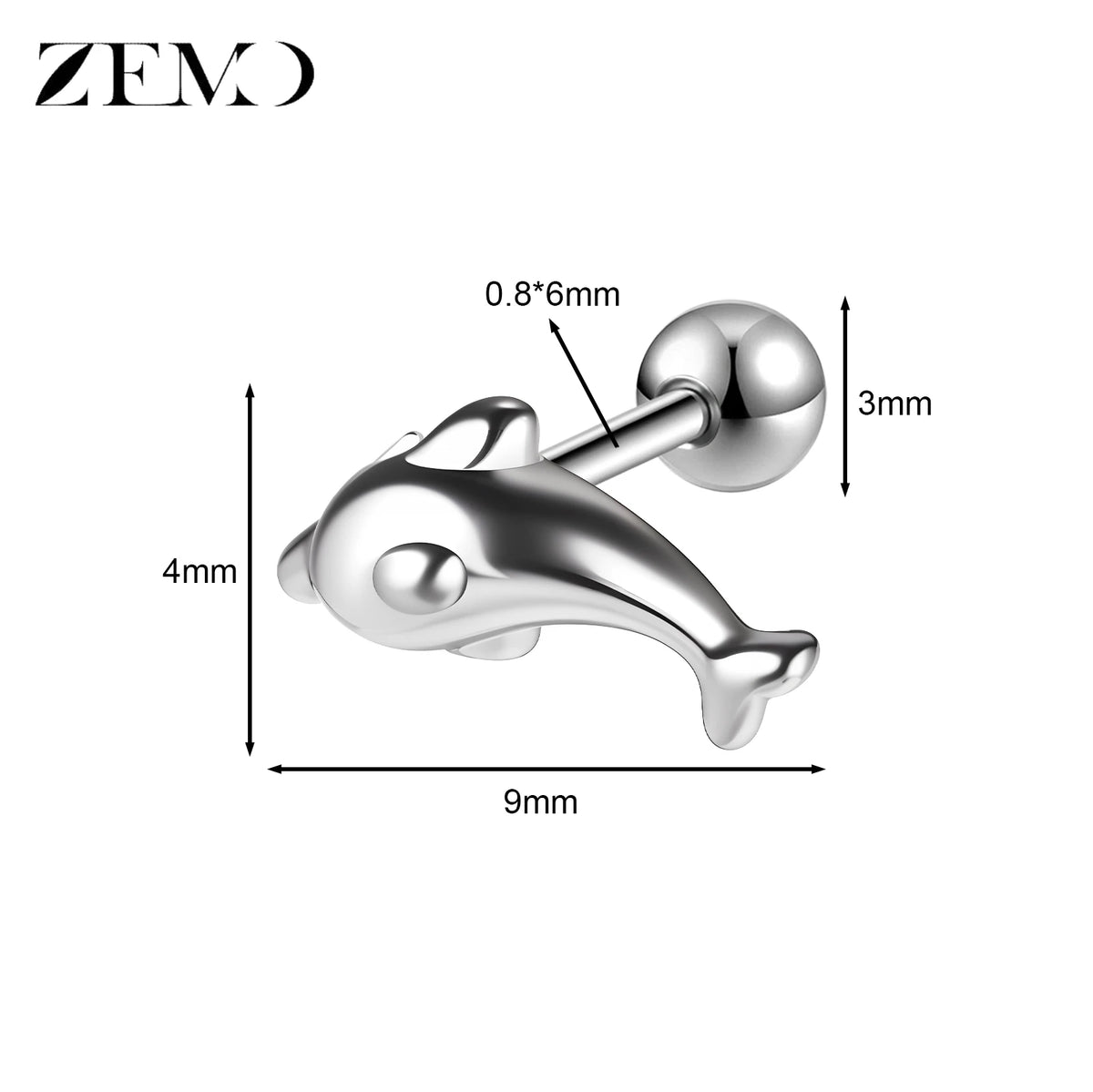 Cute Cartilage Stud Earring (20G, 1 Pc)