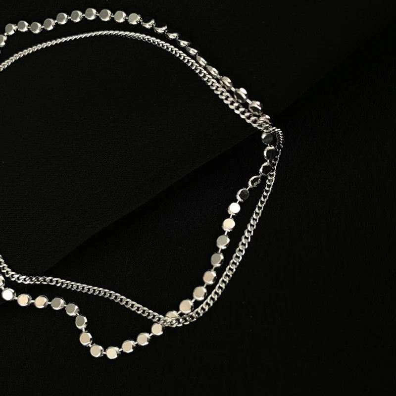 925 Silver Double-Layer Disc Anklet