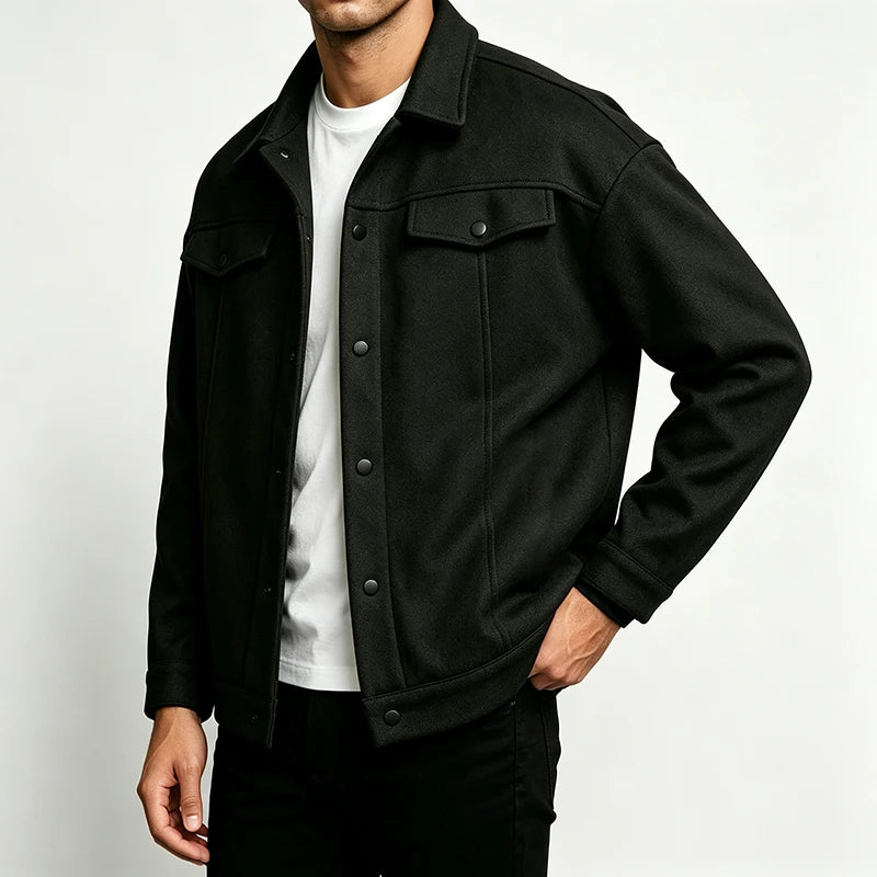 Men's Brushed Single-Breasted Jacket