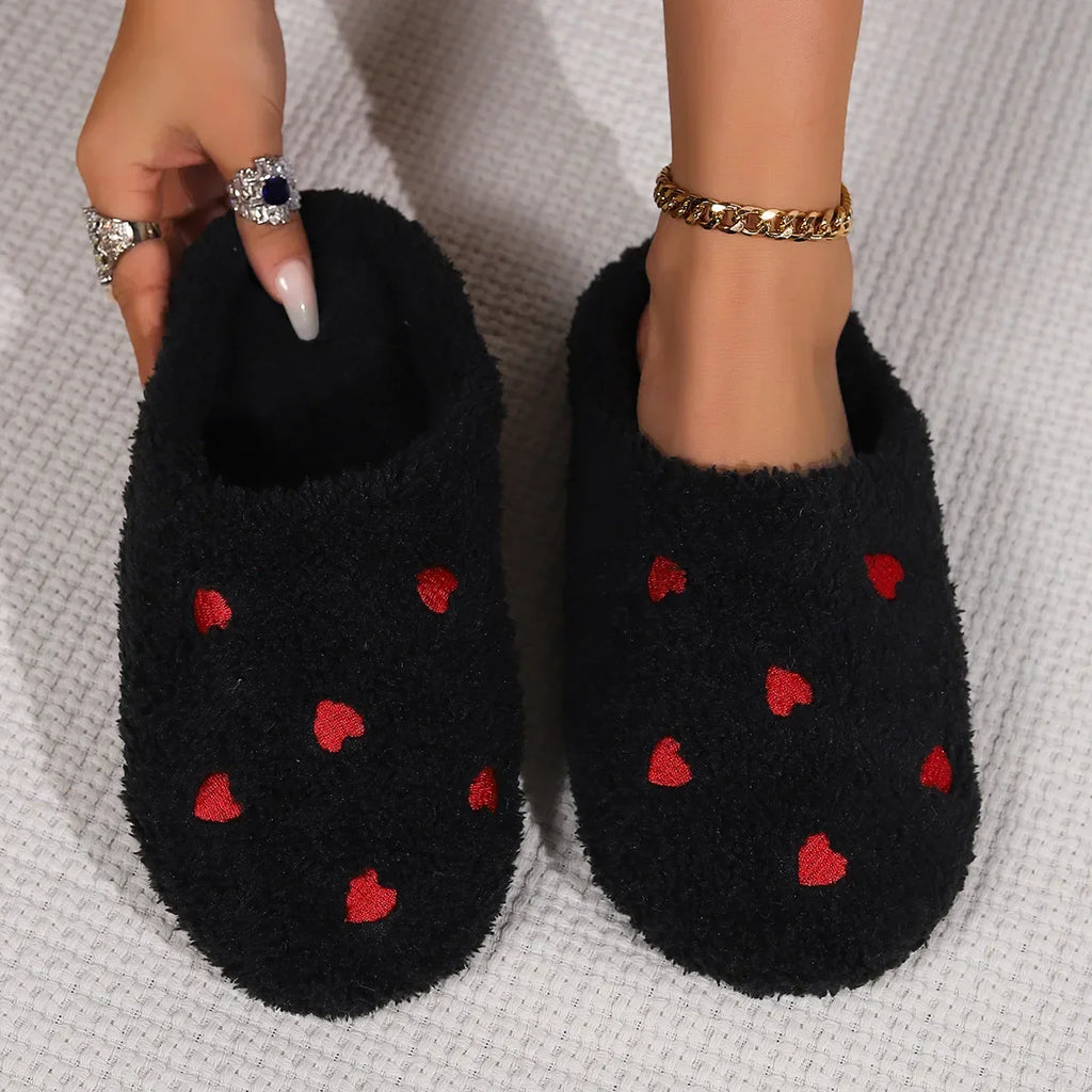 Heart Plush Slippers