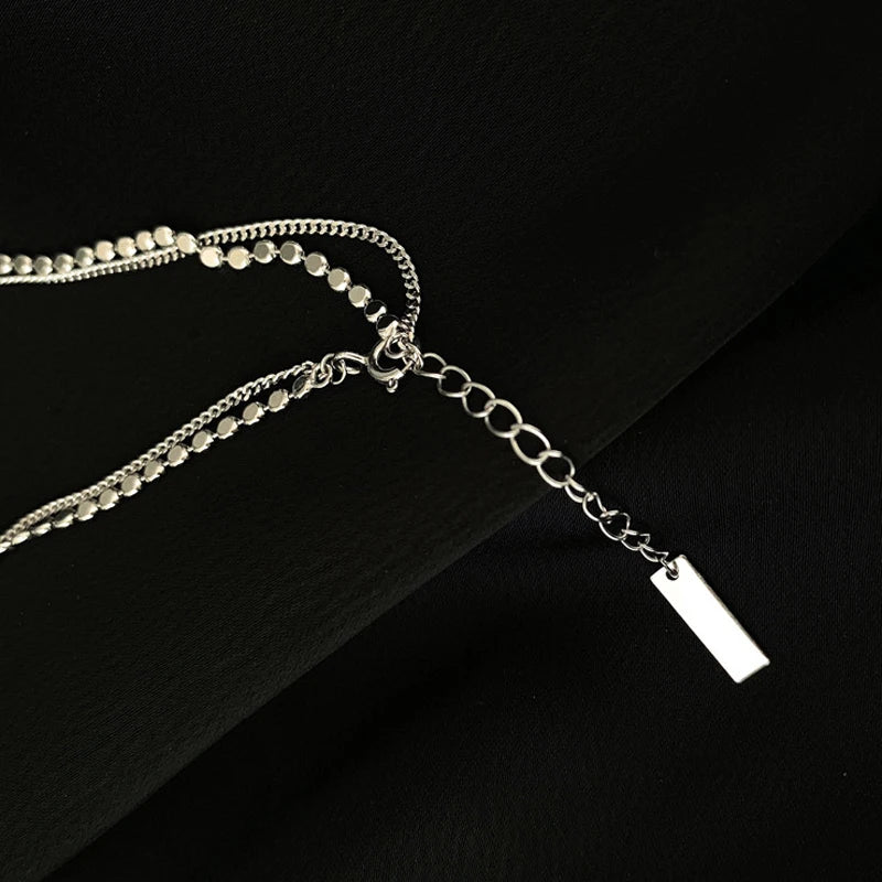 925 Silver Double-Layer Disc Anklet