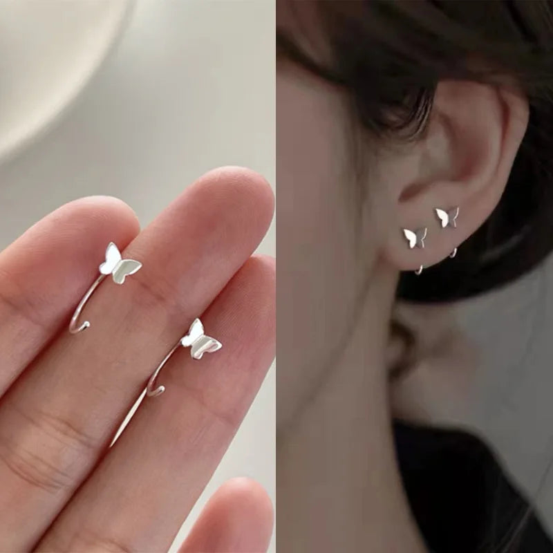Tiny Metal Charm Stud Earrings