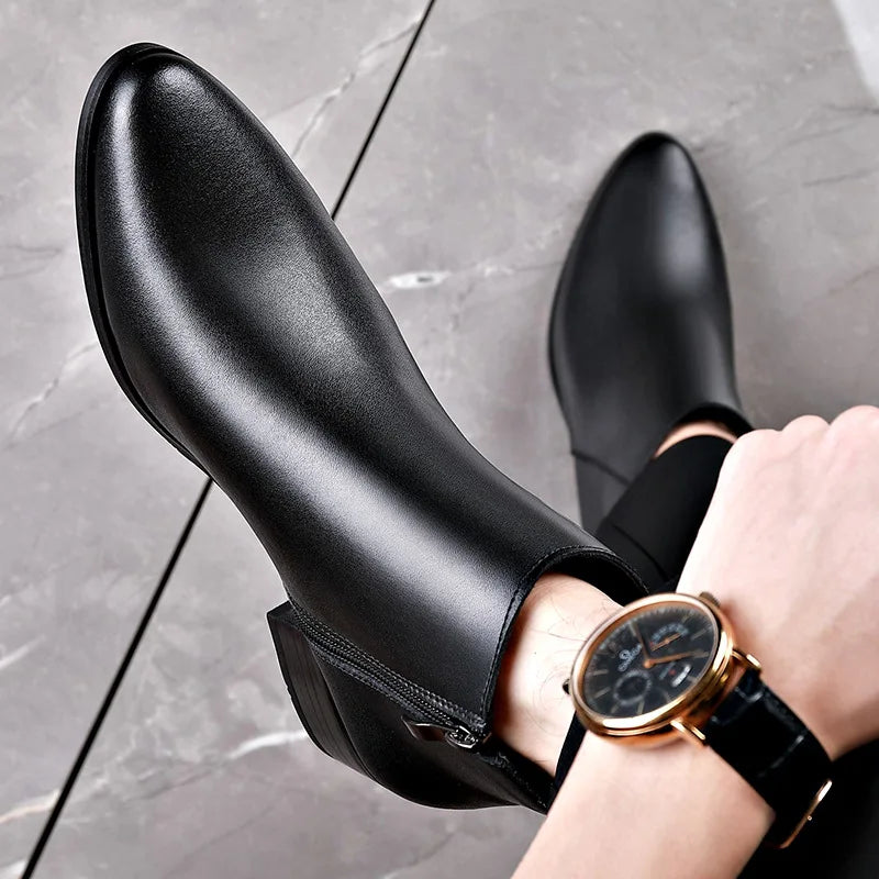 Men's Plush-Lined Leather Chelsea Boots