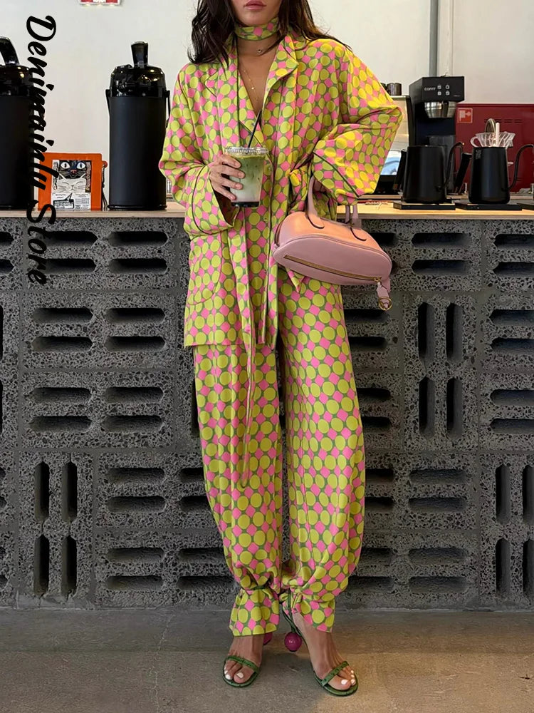 Vintage Print Shirt & Pants Set