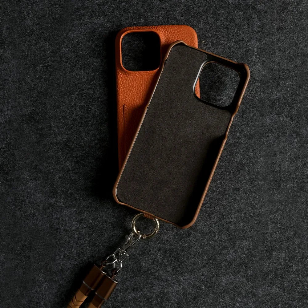 🎒 Leather Crossbody Charging Cable Wallet Case