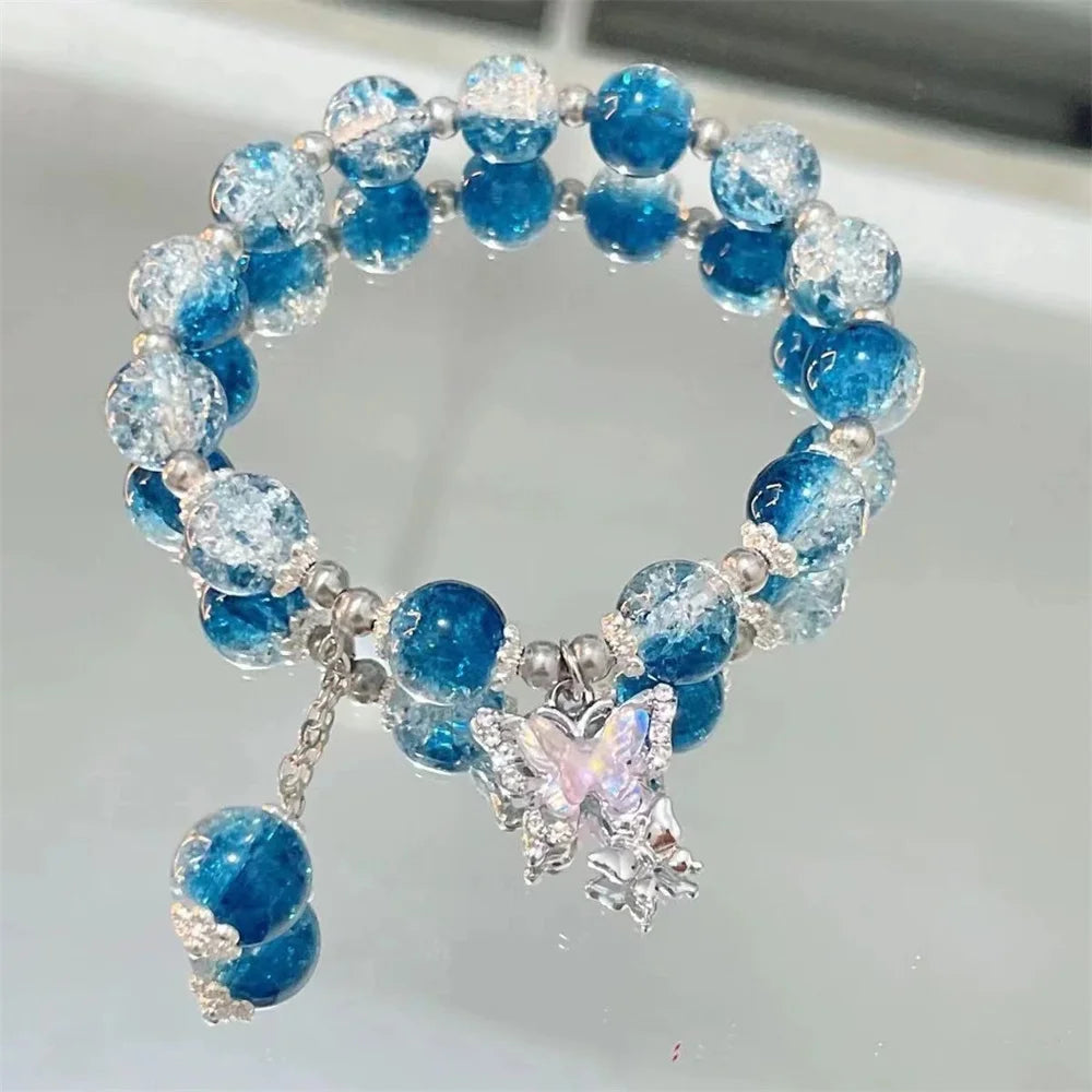 Crystal Flower Tassel Bracelet