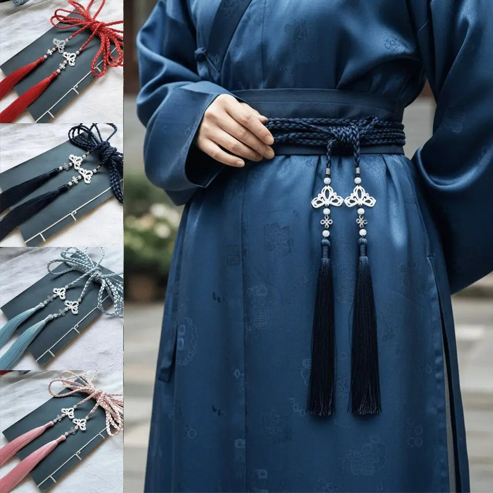 Handwoven Tassel Waist Tie Belt