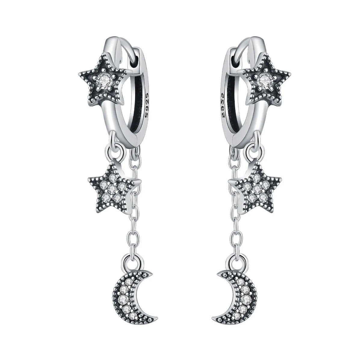 925 Silver Purple Hydrangea Earrings