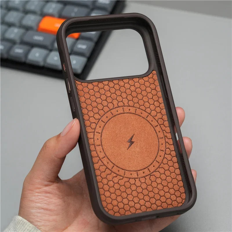 🧬 Geometric Tech Woven Magnetic Case