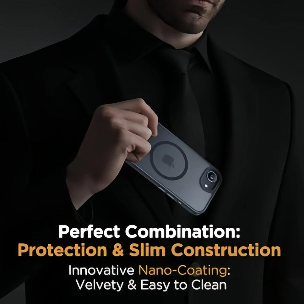 Magnetic Matte Case for iPhone 16e/17e – Black
