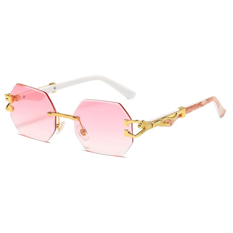 Hexagon Rimless Sunglasses