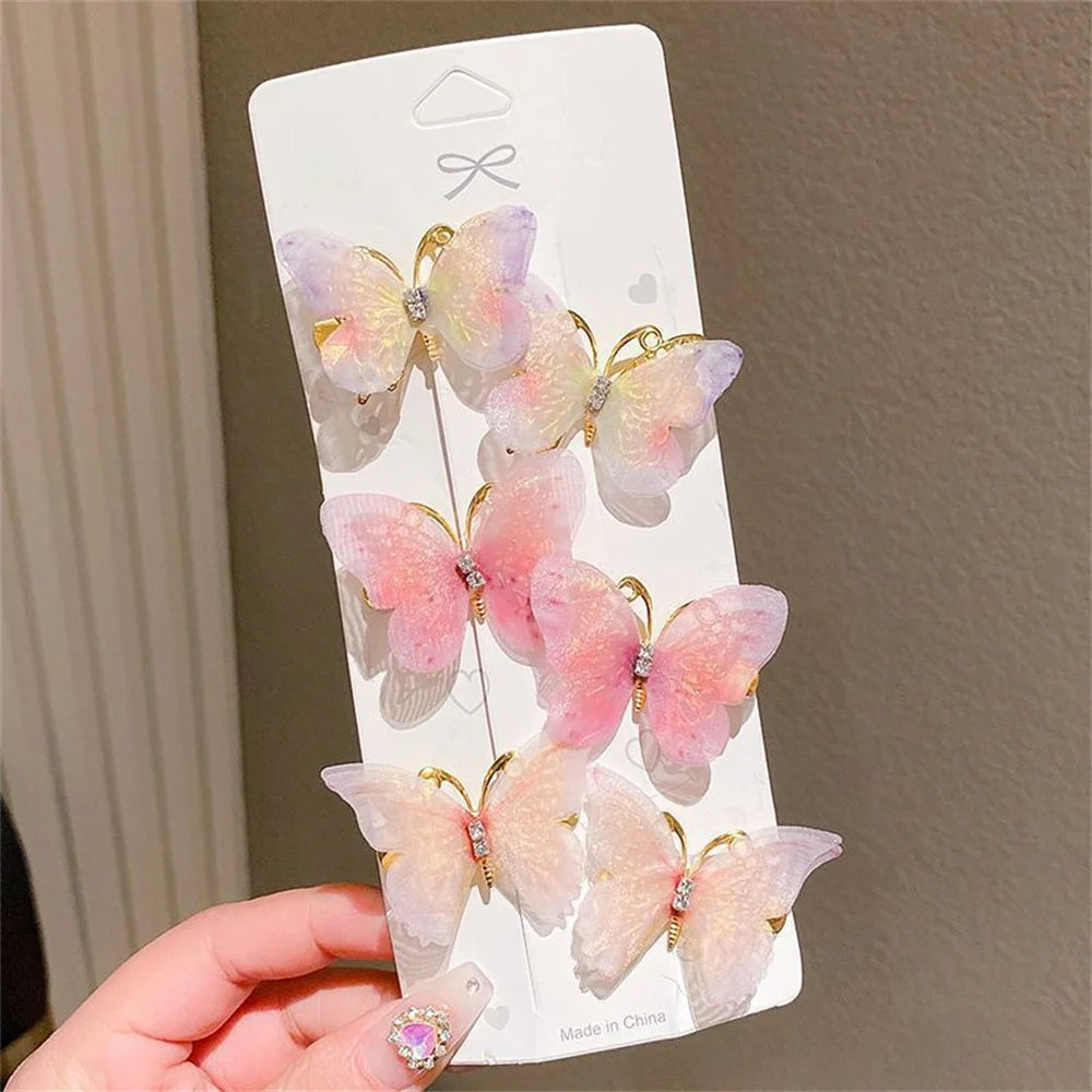 Butterfly Hair Clips Set – 6 Pcs