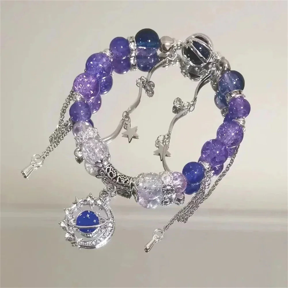 Crystal Flower Tassel Bracelet