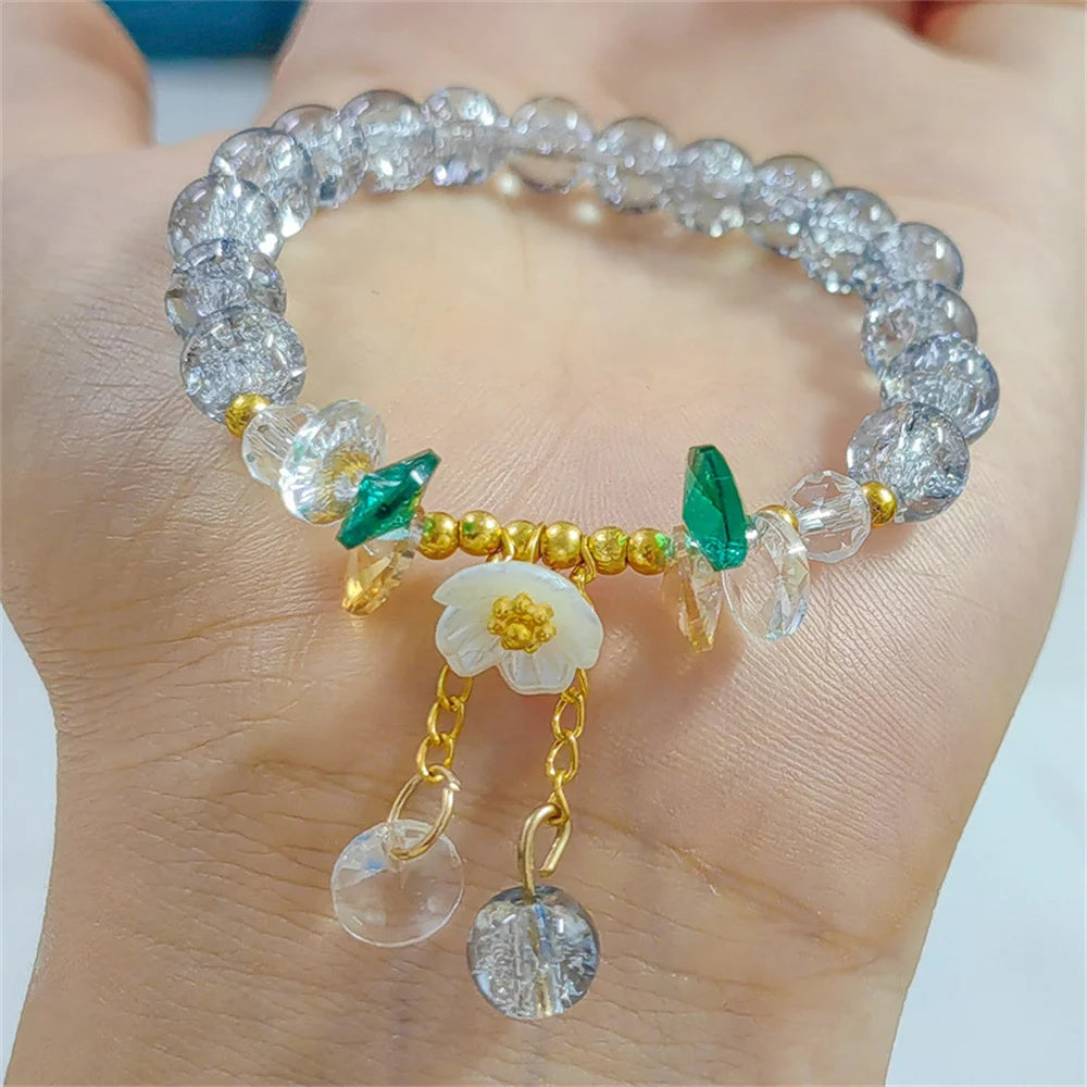 Daisy Crystal Bead Bracelet