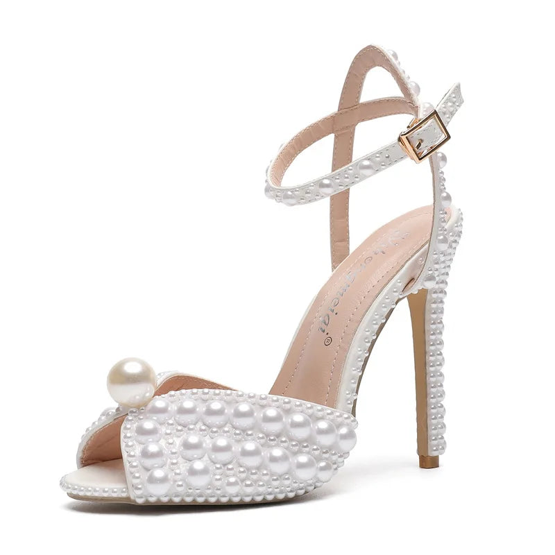 Women's Pearl Diamond Wedding Heels