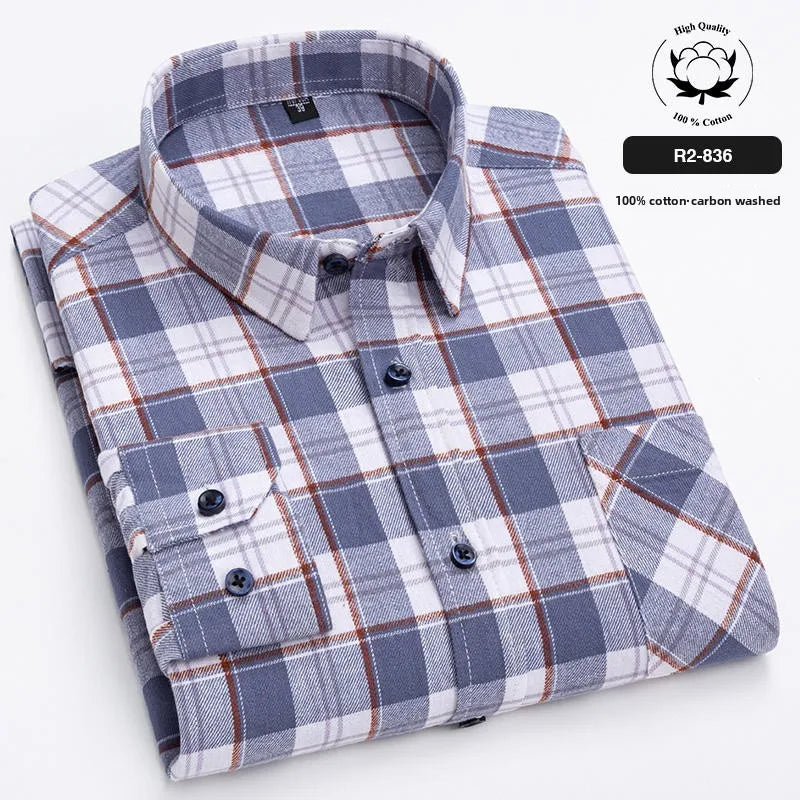 Men's Oversized Cotton Plaid Shirt